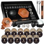 23pcs Whiskey Smoker Kit With Torch-12 Wood Chips  Ice Ball Mold  Cocktail 