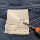 Nike Vintage Soccer Graphic T-shirt Long Sleeve Eagle Blue Youth Size L