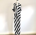 Dissh Carlie Diagonal Monochrome Stripe Viscose Relaxed Set Pants Top Sz Au 10