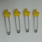 Lot Of 6 Vintage Baby Diaper Safety Pins Yellow Duckling Blue White Plastic