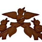Original Vintage Black Forest Cuckoo Clock Trim Topper Birds Leaves 5 25  X 9 5 
