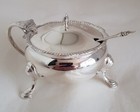 Vintage Sterling Silver Mustard Pot   Spoon london 1960 by Edward Barnard   Sons