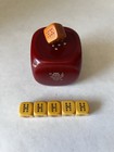 Vintage Rare Cherry Bakelite 2    - Poker Dice Holder W Dice