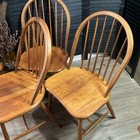 Set 4 Vintage Danish Modern Dining Chairs Made In Denmark 1990 Teak Wood Windsor