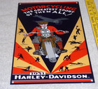 Vintage 1931 Harley Davidson Sport Riding 12  Metal Motorcycle Gasoline Oil Sign
