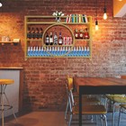 Wine Rack Wall Mounted Metal Bar Shelve For Liquor Bottles Wine Display 100x80cm