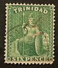 Travelstamps  Trinidad Stamps Scott  60 - Six Pence - Used Handstamped Wmk