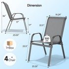 Stackable Patio Chairs 4-pack Grey Textilene Outdoor Dining With Metal Frame