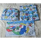 Vtg 90s Disney Mickey Mouse Twin Flannel Sheet Set Winter Pluto Donald 3 Piece