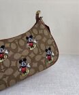 Coach X Disney Teri Signature Jacquard Mickey Shoulder Bag Cm196 Outlet New  gbj