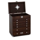 Gi-t16-d Gerstner International Dark Oak 6-drawer Collector s Chest