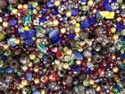 Assorted Glass Half Pound Mode Beads - Holiday Mix 4-14mm  