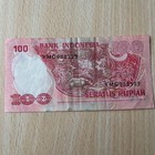 Indonesia 1977 Old 100 Rupiah Banknote Collectible Vintage Paper Currency