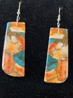 Native American Indian Turquoise Slab Earrings