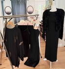 Vintage Black Wardrobe Lot Mr Mort Maxi Dress   Dress   Cami   Knit As-is 44