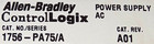 Allen Bradley 1756-pa75 Series A Power Supply Controllogix