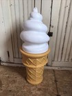 Blow Mold Giant Plastic Ice Cream Cone Display Vanilla Swirl Safe T Non Lighted