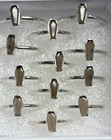 Sterling Silver Stackable Ring Size 8 Smokey Quartz Coffin