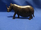 Vintage Africa Ebony Wood Tribal Carving Beautiful Black Rhinoceros Great Detail