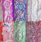 Rare Lot Antique Vintage Sari Trim Lace Edging Ribbon  Craft Doll Ov Ga295 A14