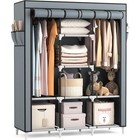 3-tier Portable Clothes Rack Wardrobe Storage Organizer W  Zipper Cover Shelves