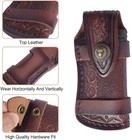 Hand Made Carved Cow Leather Sheath For 4 7  Folding Knife Cover Pouch Belt Clip