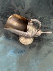 Antique Victorian-style Sugar Scuttle  Silver Plated Metal -gold Washed
