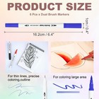 6pack Dual Brush Markers  Dark Blue Watercolor Fine And Brush Tips Pens