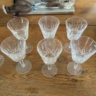 Lot Of 6 Waterford Crystal Lismore White Wine Glasses Ireland Blown Glass 5 1 2   