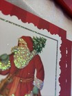 Papyrus Christmas Greeting Cards  Old World Santa Glittery W Toy Sack   Tree 21