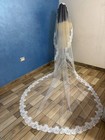 Bridal Lace Veil 1 Layer Mantilla Wedding Veil Lace Edge