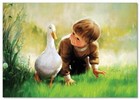 Lovely Children-flowers Of Life Pretty Boy   Goose Kids Art New Modern Postcard