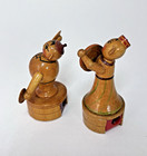 Two Vintage Wooden Pencil Sharpeners Musicians