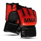Mma Grappling Gloves Open Finger Pu Leather Sparring Fight Training Gloves