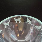 Stephen Schlanser Signed Frosted Cat Art Glass Bowl Dated 1996 Etched Cats 7 