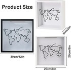 1pc Travel Adventure Map Archive Shadow Box Frame For Life Memories   8x8 Black