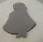 1930 s Felt Girl W  Bonnet Handmade Embroidered Sewing Needle Holder  Case