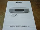 Bose Wave Music System Iii Owners Guide User Manual Original Instruction Booklet
