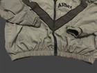 Size Medium Grey Army Branded Logo  Military Nylon Windbreaker Front Pockets Euc