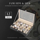 12 Slot Watch Box Leather Display Case Jewelry Organizer Glass Lid Men Women