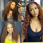 30 Light Brown Deep Wave Human Hair Bundles 22 24 26 Inch Unprocessed Brazilian