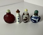 Lot Of 4 Vintage Chinese Snuff Bottles