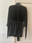 Herve Leger Black Fringe Dress Fringe In Front And Back With White Sticking