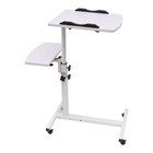 Office Laptop Desk Rolling Table Computer Mobile Stand Adjustable Portable New