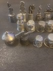 Vintage Lot Of 37 All Pewter Thimbles Cities  States  Places  And Things