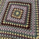 Vintage Afghan Granny Core Crochet Square Blanket Throw 44x44