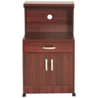 Pemberly Row Modern Kitchen Wooden Microwave Cart In Mahogany