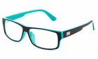 Black Teal Clear Lens Rectangular Frame Non Prescription Fashion Glasses