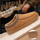 Mens Slippers Memory Foam Moccasin Slippers For Men Indoor 10 5 Chestnut