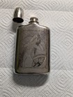 Prince Vintage Engraved Etched Nude Metal Flask W  Screw Lid  Top Shot Glass
